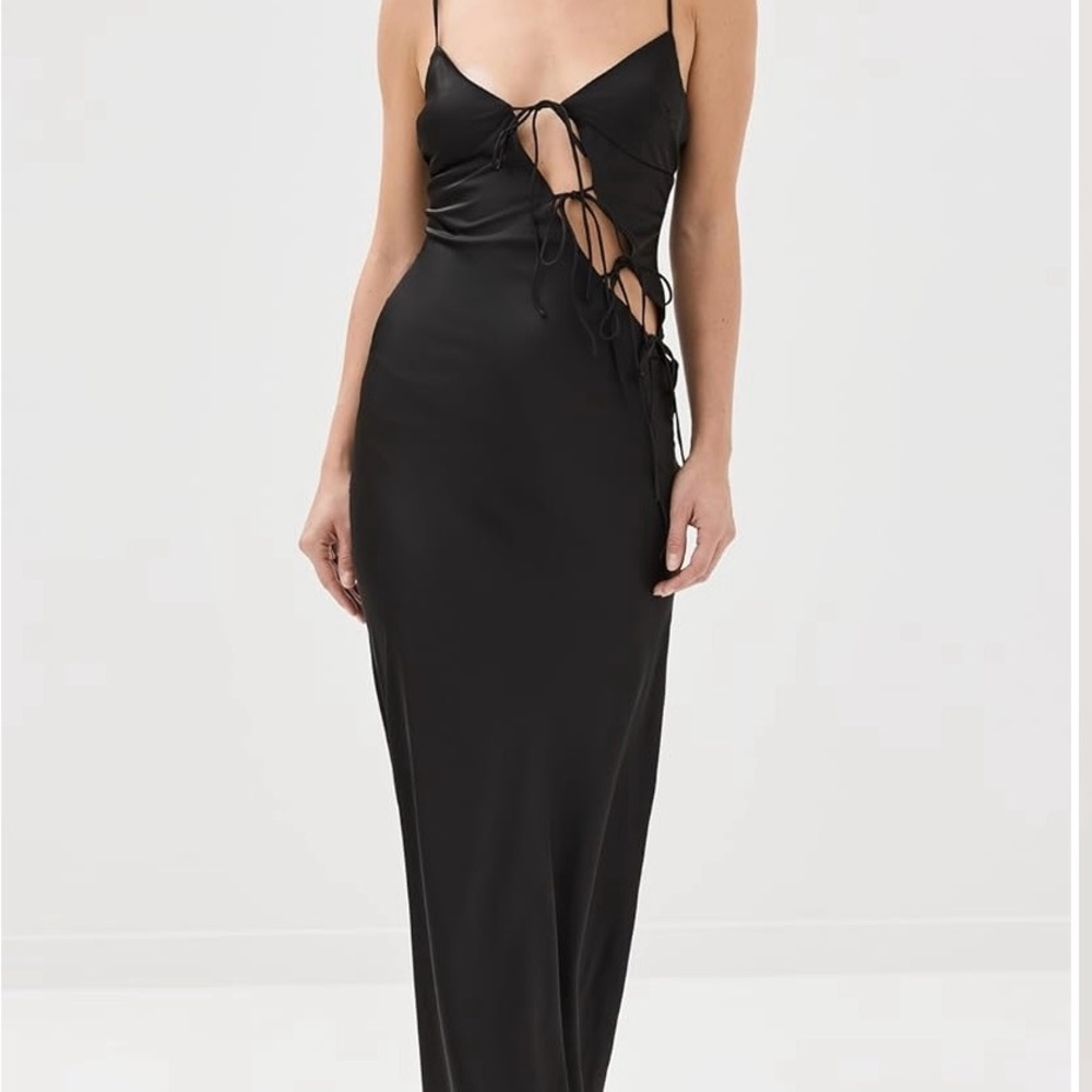 Lioness Black Lace-Up Dress